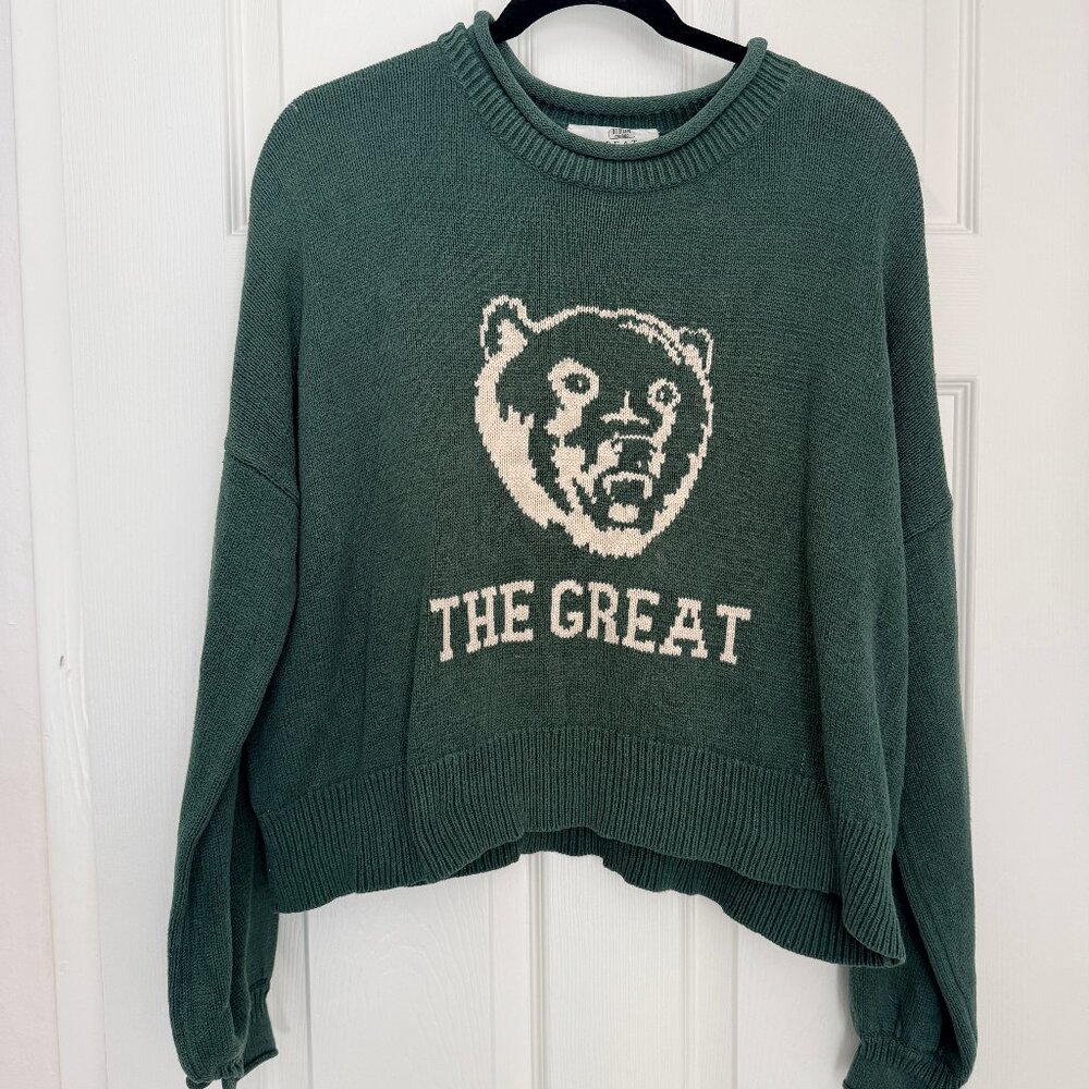 The Great The Bear Pullover in Deep Bottle Green Size 2